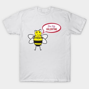 Bee my Valentine Cute bee illustration T-Shirt